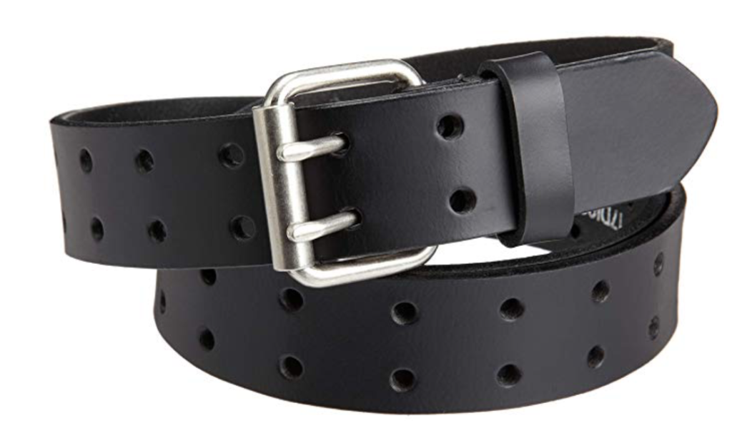 dickie's heavy duty double prong leather belt black