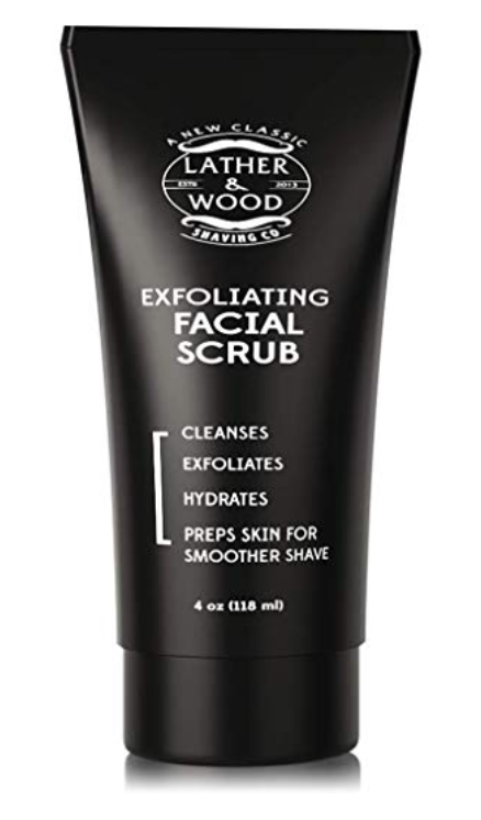 Lather & Wood Face Scrub - Exfoliating Face Wash For Men 4 oz tube