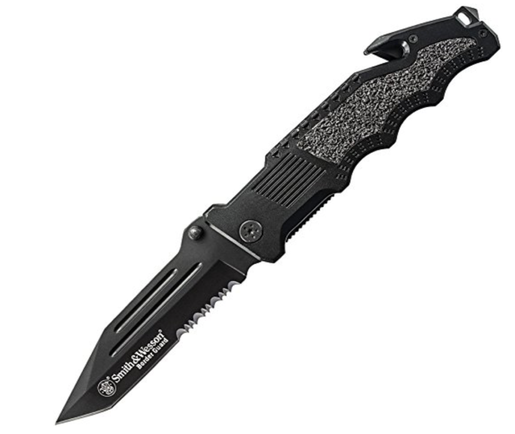 smith & wesson border guard tactical folding knife black