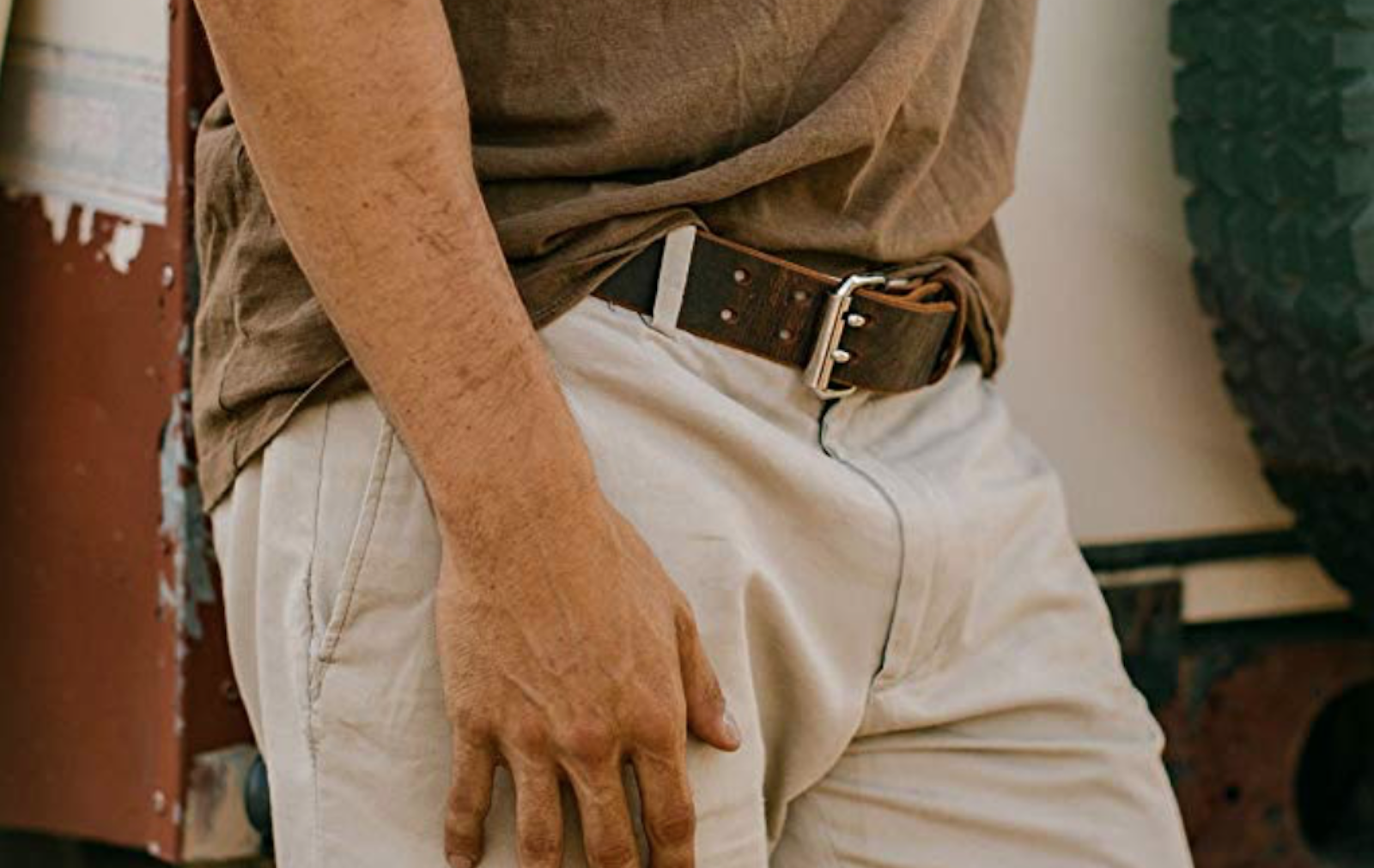 Bourbon Brown Mens Two Row Stitch Leather Belt Handmade by Hide /& Drink Includes 101 Year Warranty