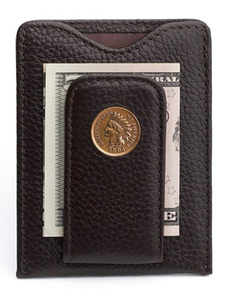 tokens and icons indian head penny slim money clip wallet