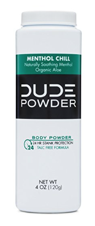 4oz bottle of Dude Powder menthol chill