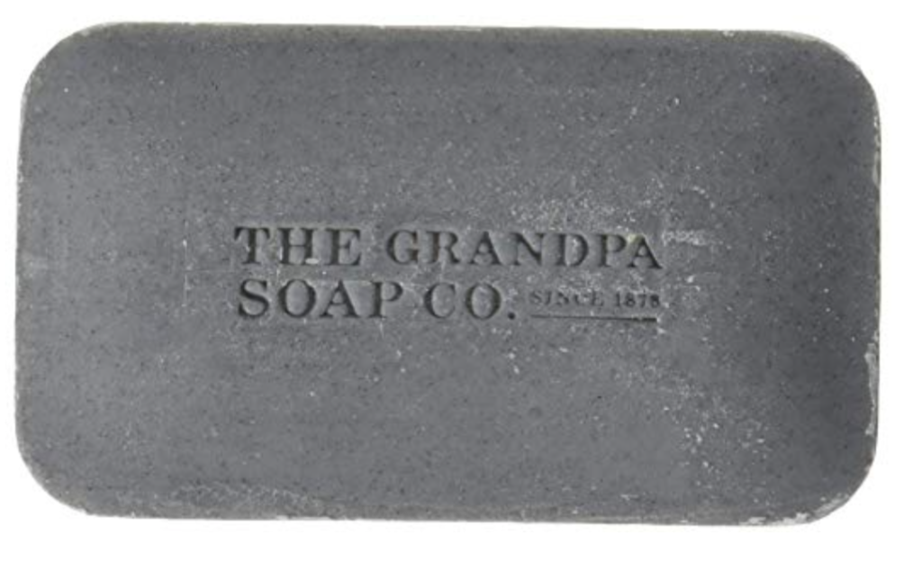 The Grandpa Soap Co. best charcoal bar soap for men. Front.