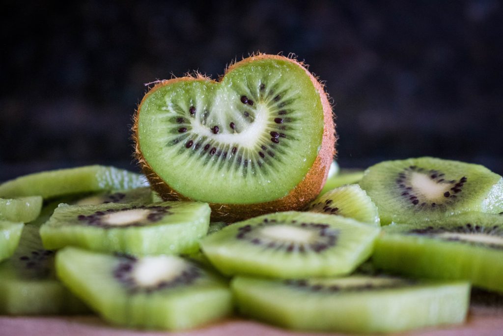 closeup of sliced kiwi fruit