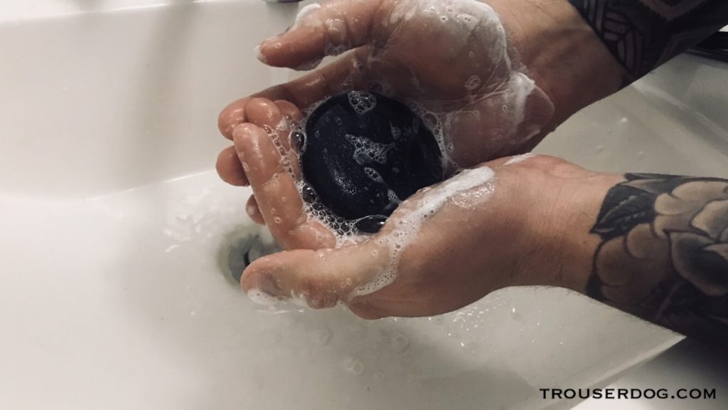 VIKING REVOLUTION SOAP IN HANDS WITH LATHER