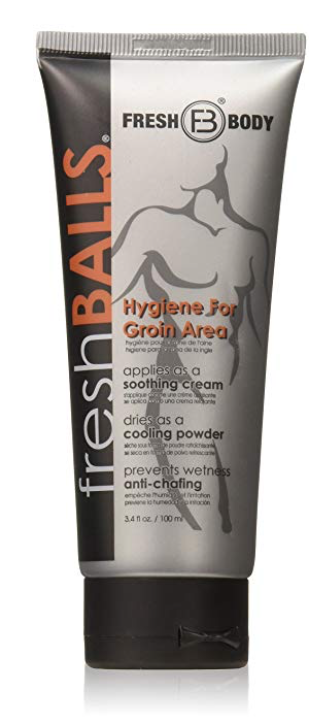 3.4 oz bottle of Fresh Balls lotion for men's balls