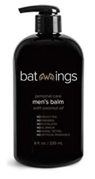 8 ounce bottle of Batwings lotion for men's balls