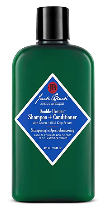 16 ounce bottle of Jack Black double header shampoo for men with long hair