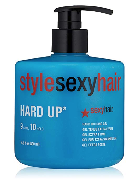 Bottle of SEXYHAIR Hard Up styling gel - Best strong hold hair gel for men