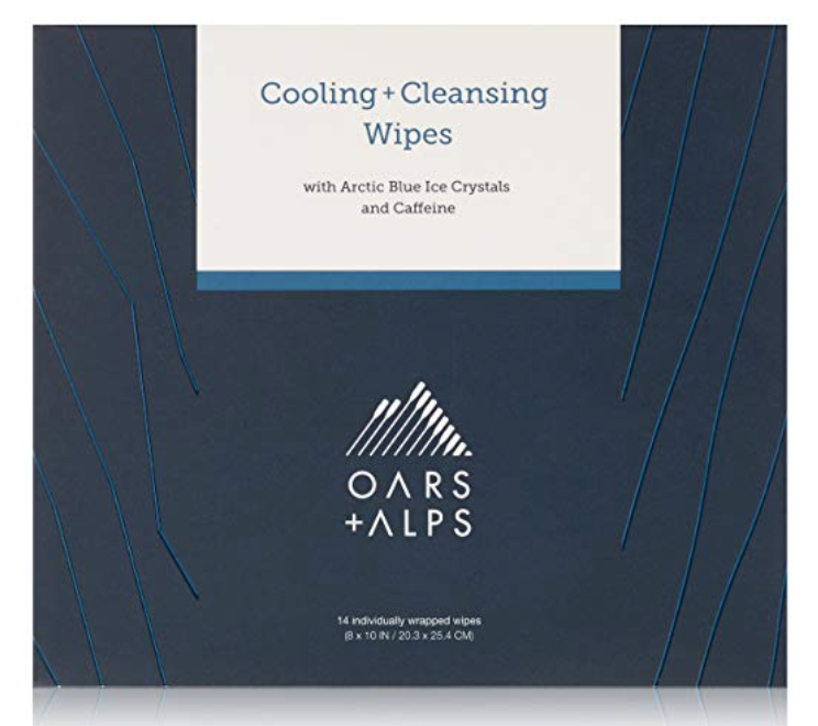 Box of Oars and Alps Cooling and Cleansing wipes for sweaty balls and body