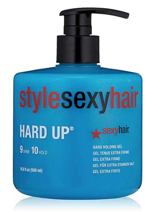 16.9 ounce bottle of Sexy Hair hard up styling gel for spiking hair