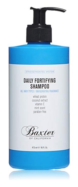 Bottle of Baxter of California Daily Fortifying best smelling shampoo for men.