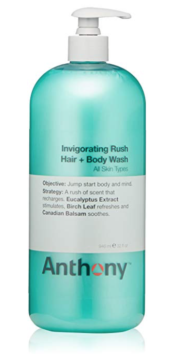 Bottle of Anthony Invigorating Rush -best smelling body wash for men