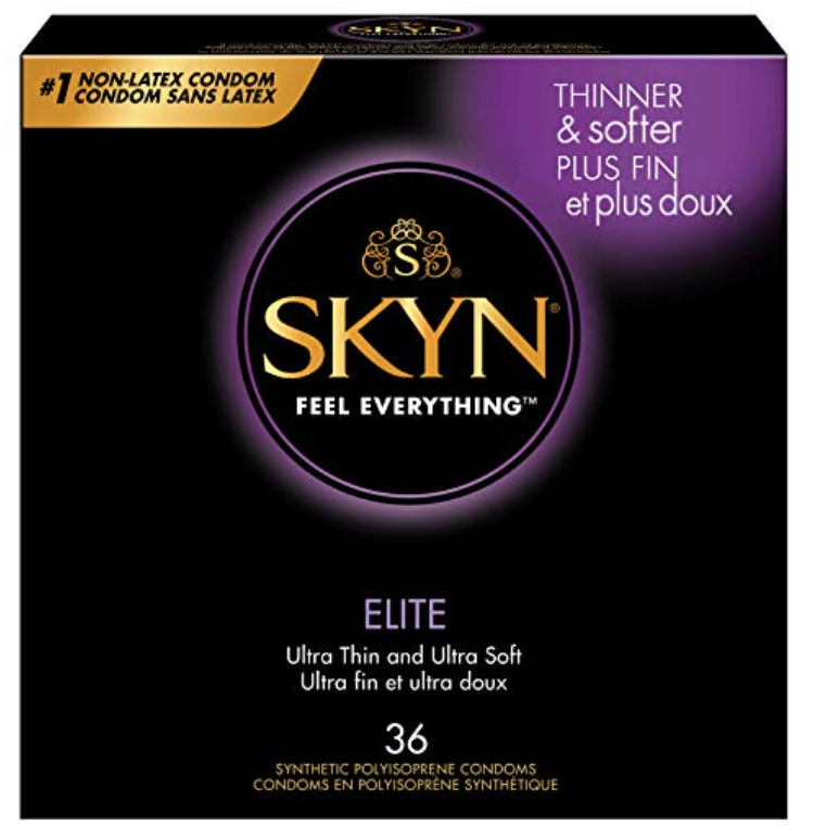 One box of SKYN Elitebest non latex condoms for sensitive skin