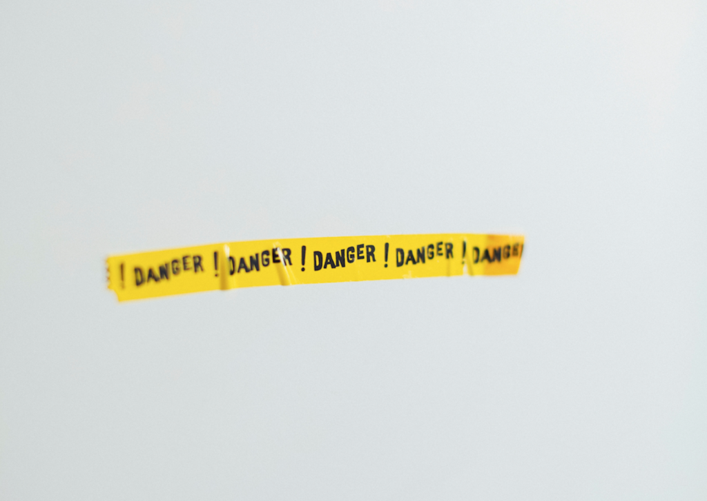 Yellow tape that says Danger! on it