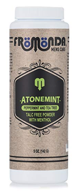 Bottle of Fromonda Atonemint powder for sweaty and smelly feet