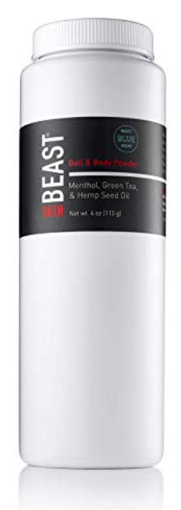 Bottle of Tame the Beast ball and body powder for men
