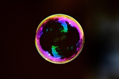 A soap bubble floating in the air