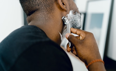 A man shaving