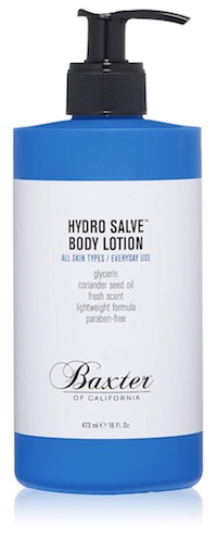 Bottle of Baxter of California Hydro Salve body lotion for men - best smelling body lotion for men