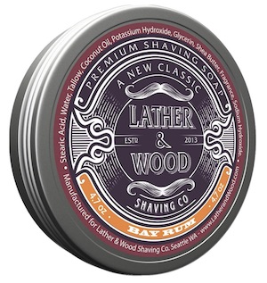 Tin of Lather & Wood shave soap - best smelling shave soaps for men