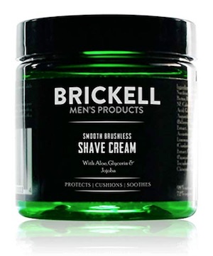 Jar of Brickell shave cream - best natural shave creams for men
