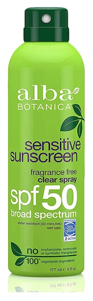 A bottle of Alba Botanica Sensitive Sunscreen