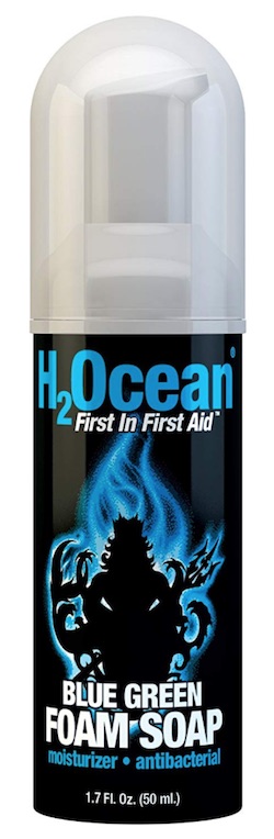 Bottle of H2Ocean Blue Green Foam Soap