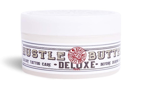 Jar of Hustle Butter Deluxe tattoo ointment