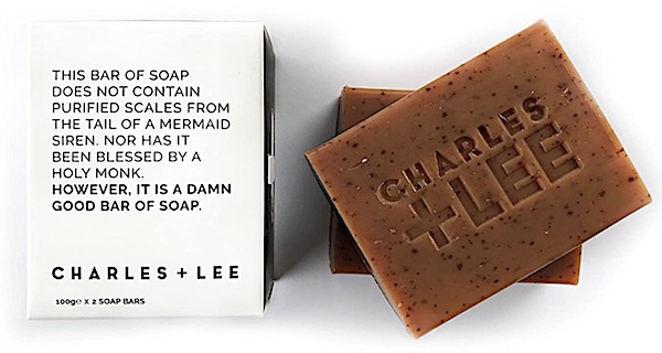 2 bars of Charles + Lee macchiato scented soap