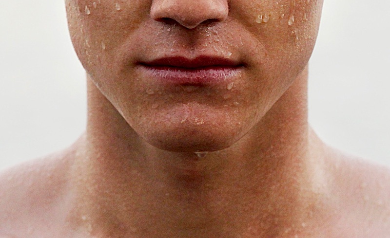 Up close image of a man's face after shaving