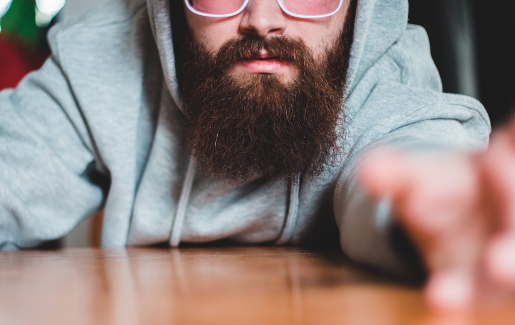 Guy with a beard wearing glasses