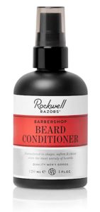 A bottle of Rockwell leave-in Beard Conditioner
