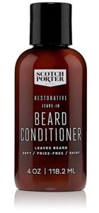 A bottle of Scotch Porter leave-in beard conditioner