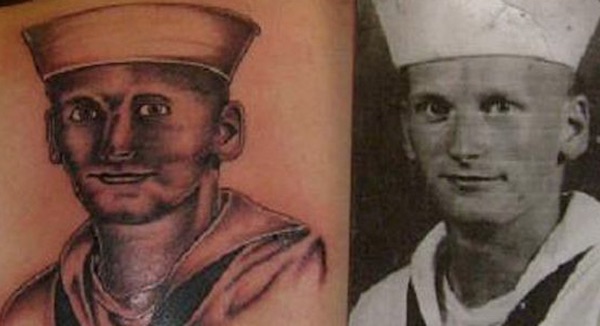 Example of a bad portrait tattoo
