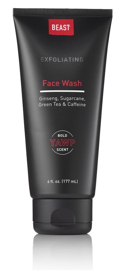 Bottle of Tame the Beast Exfoliating face wash for men.