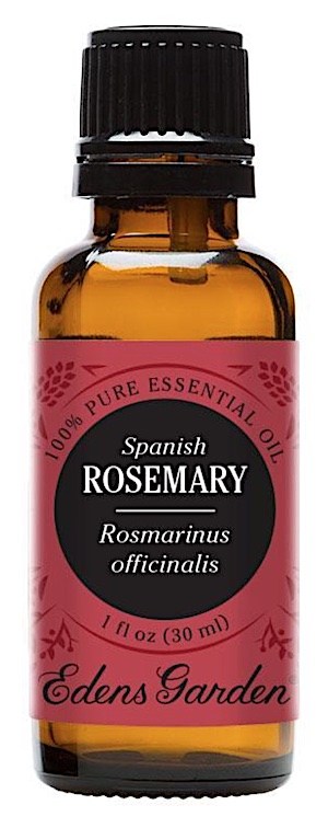 A bottle of Rosemary essential oil for beard growth and health.