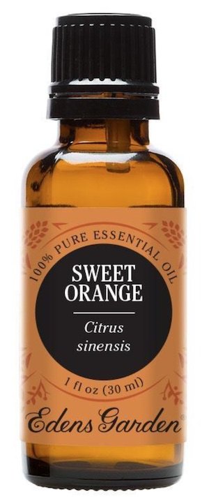 Bottle of sweet orange essential oil for DIY beard oil.