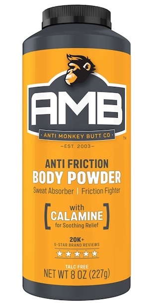 Bottle of Anti-Monkey Butt ball and body powder for men.