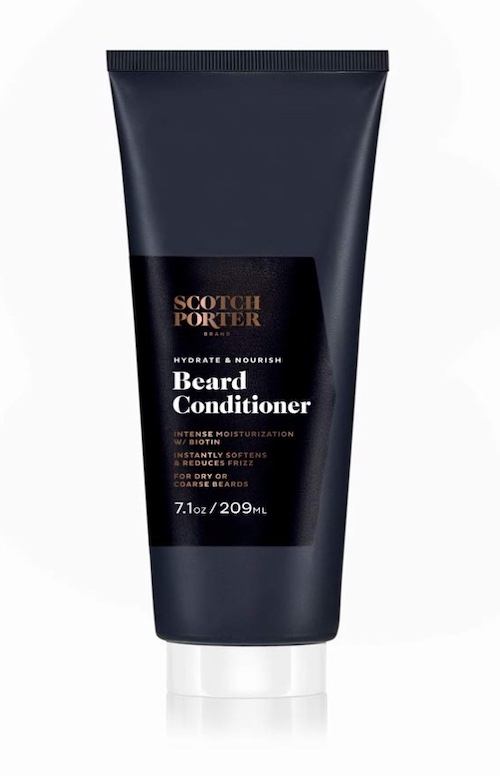 A bottle of Scotch Porter beard conditioner for men