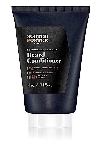 A bottle of Scotch Porter leave in beard conditioner for men